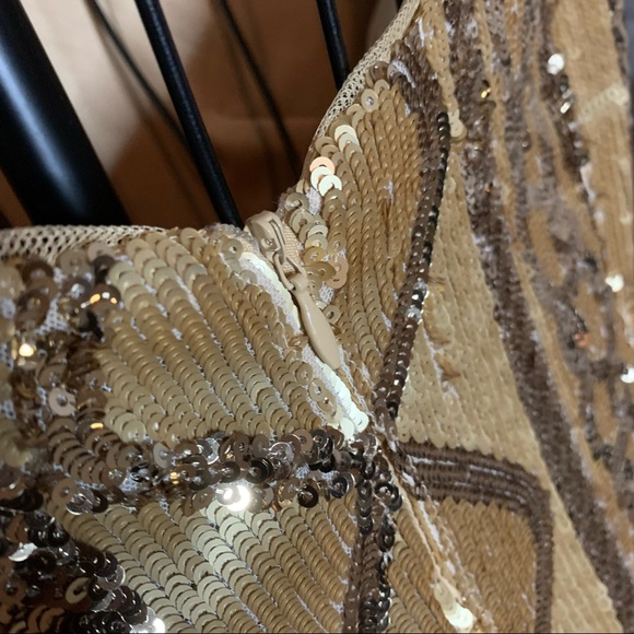 Adrianna Papell Gold Sequin Dress - Picture 7 of 9